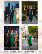 Vestido Longo Feminino Elegante Duna Com Fenda Lateral