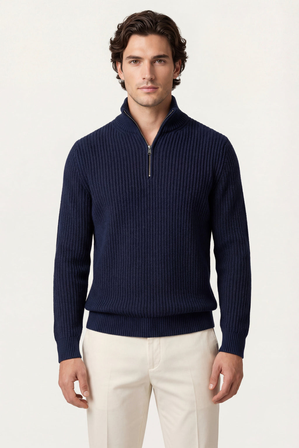 Sandron Navy Knit Zip