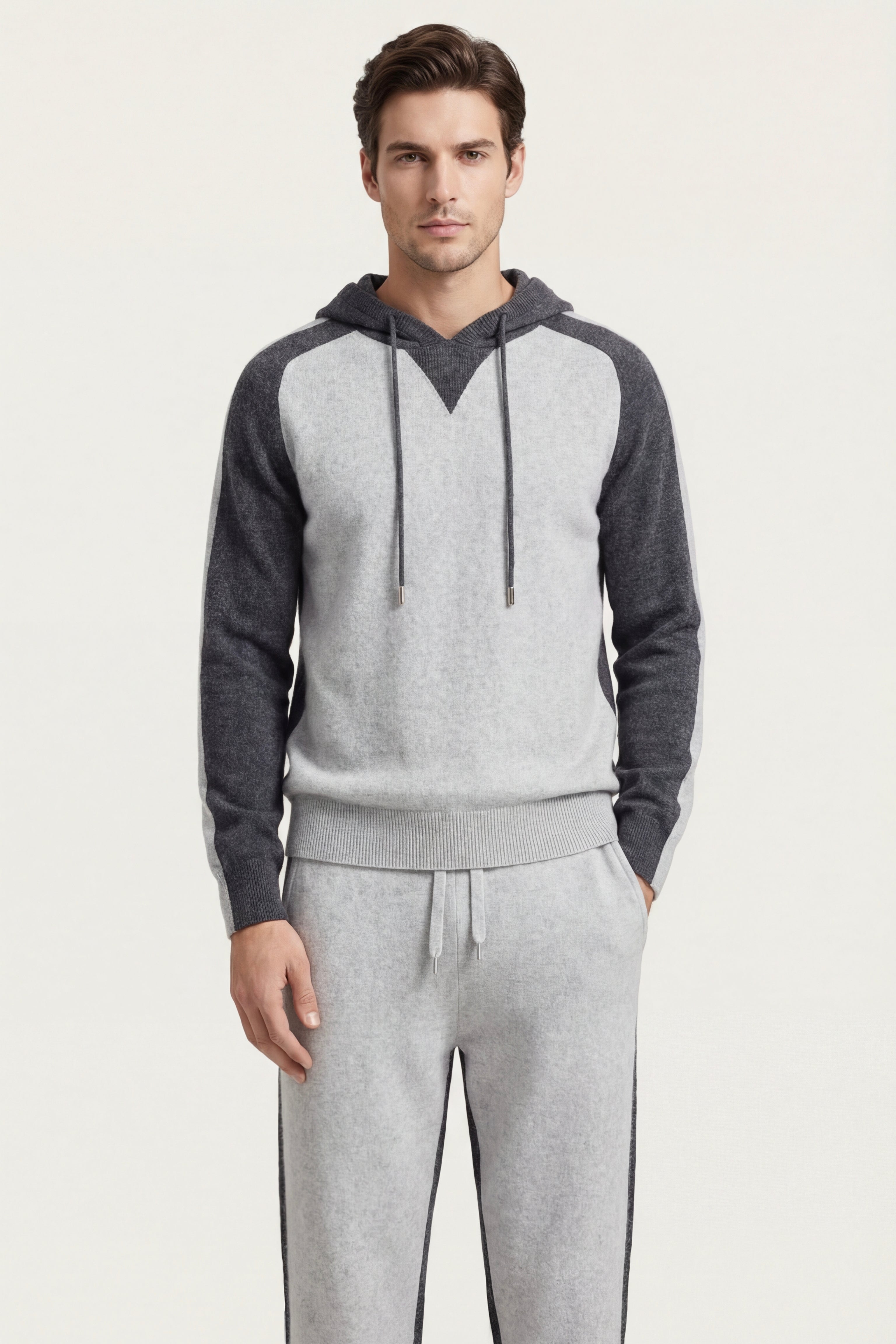 Jaquard Cashmere Tracksuit Grey
