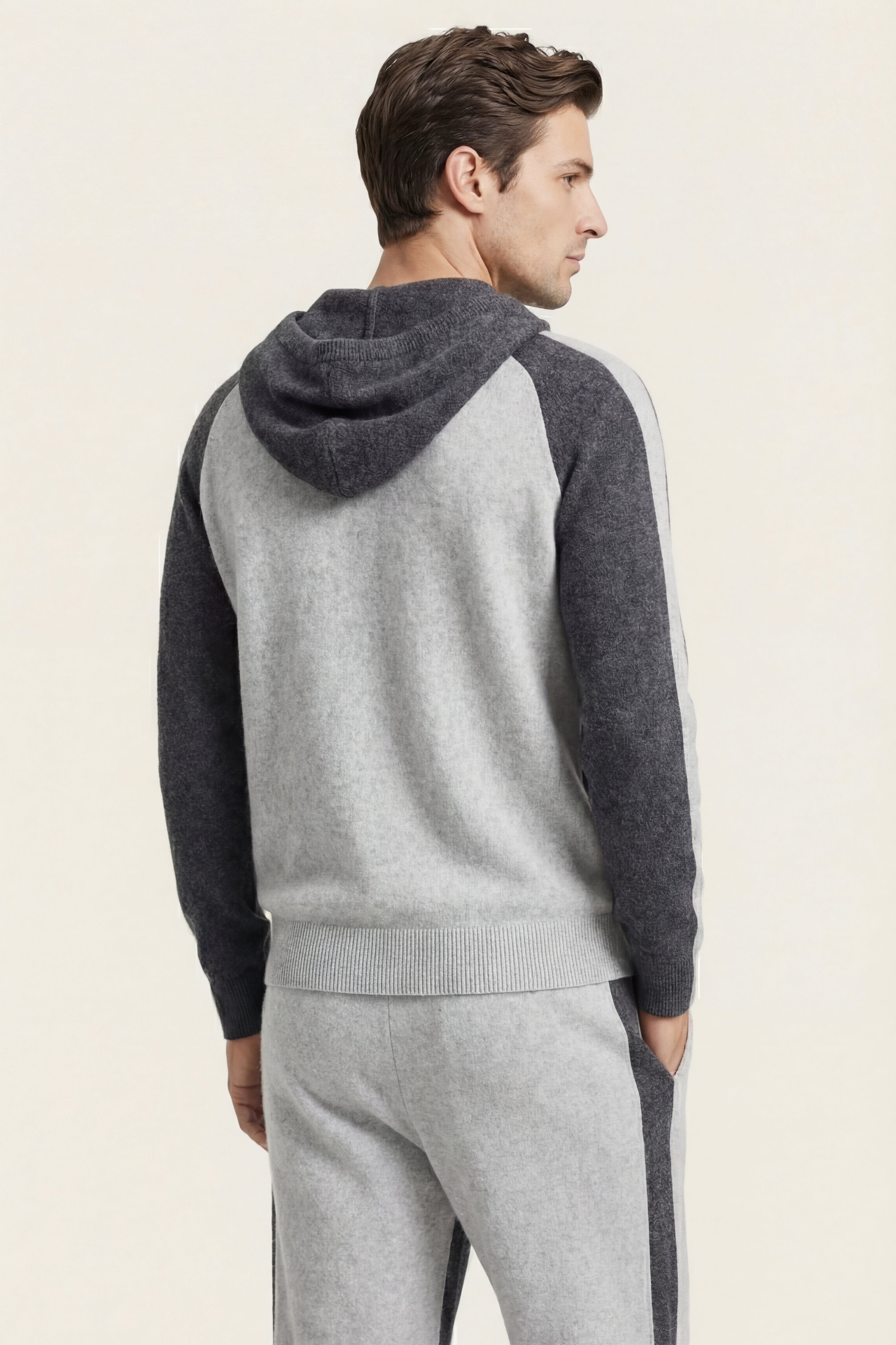 Jaquard Cashmere Tracksuit Grey
