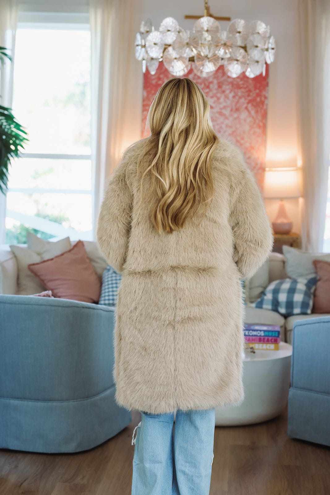 Luxe Frost faux fur Coat - Taupe