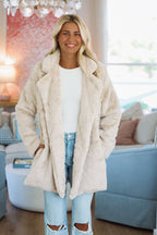 Winter's Grace Faux Fur Coat - Cream