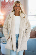 Winter's Grace Faux Fur Coat - Cream