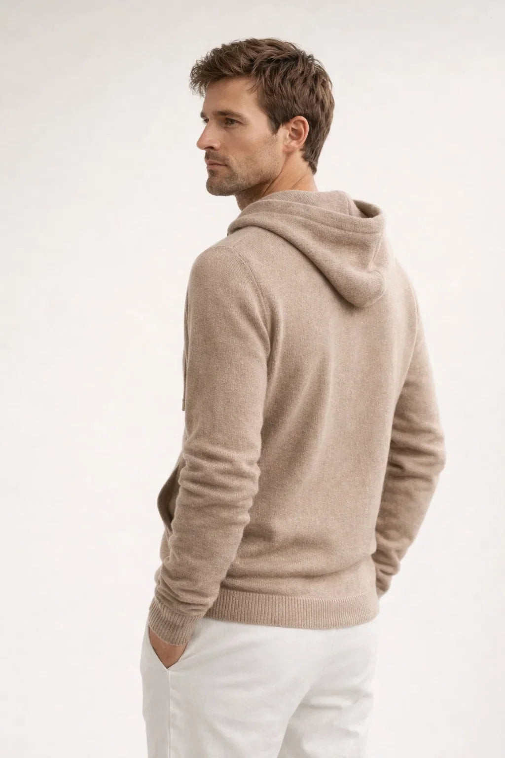 Elio City Zip Hoodie Beige