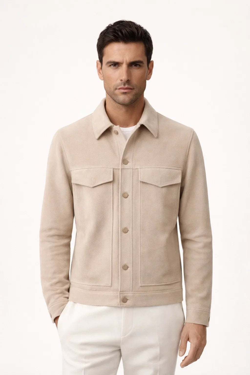 Beige Light Suede Jacket