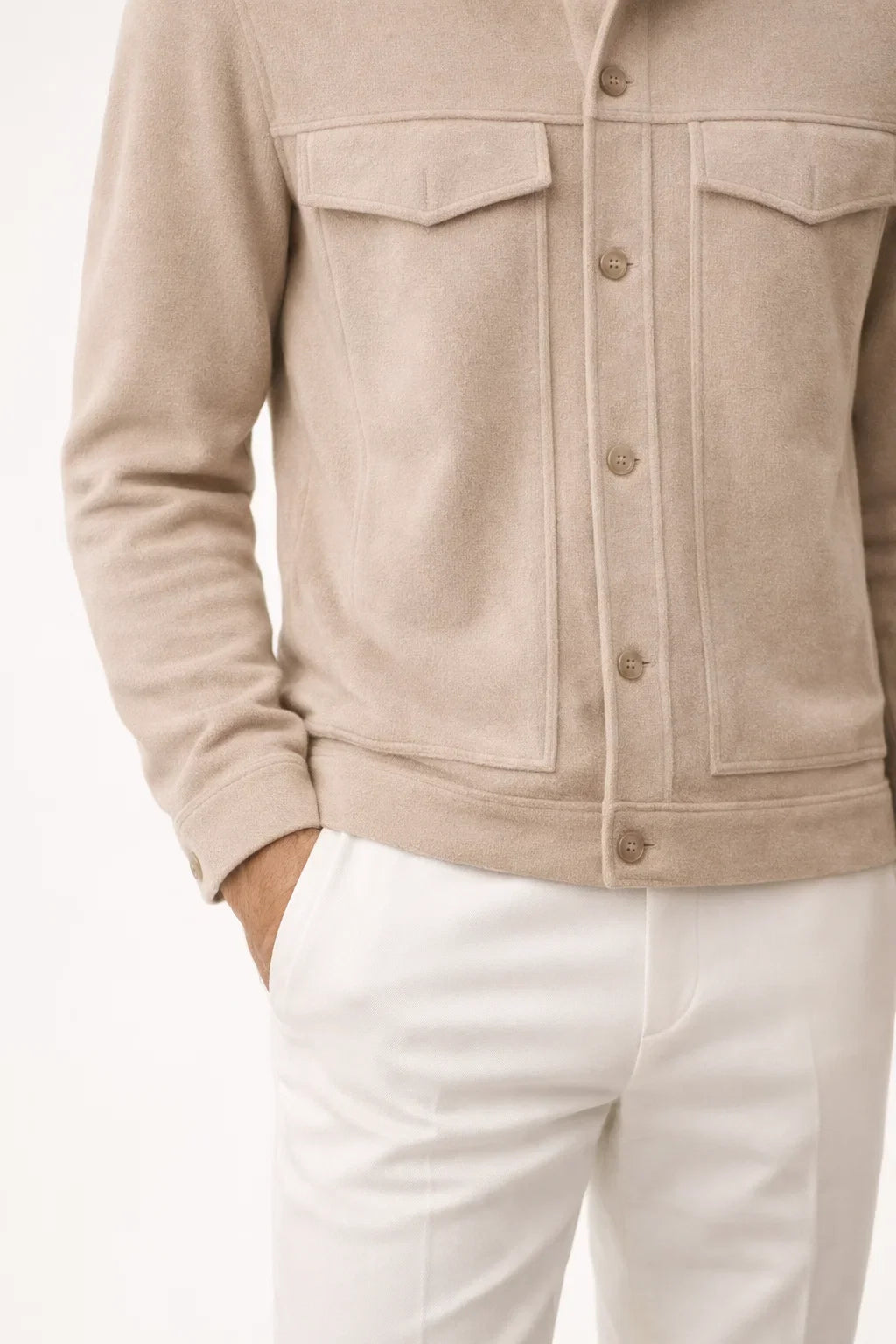 Beige Light Suede Jacket
