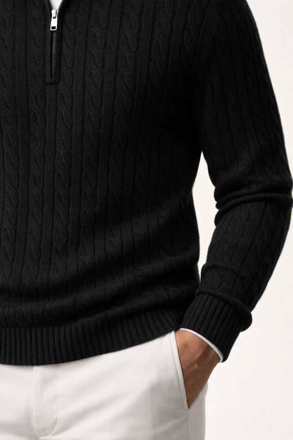 Sero Zip Knit Black