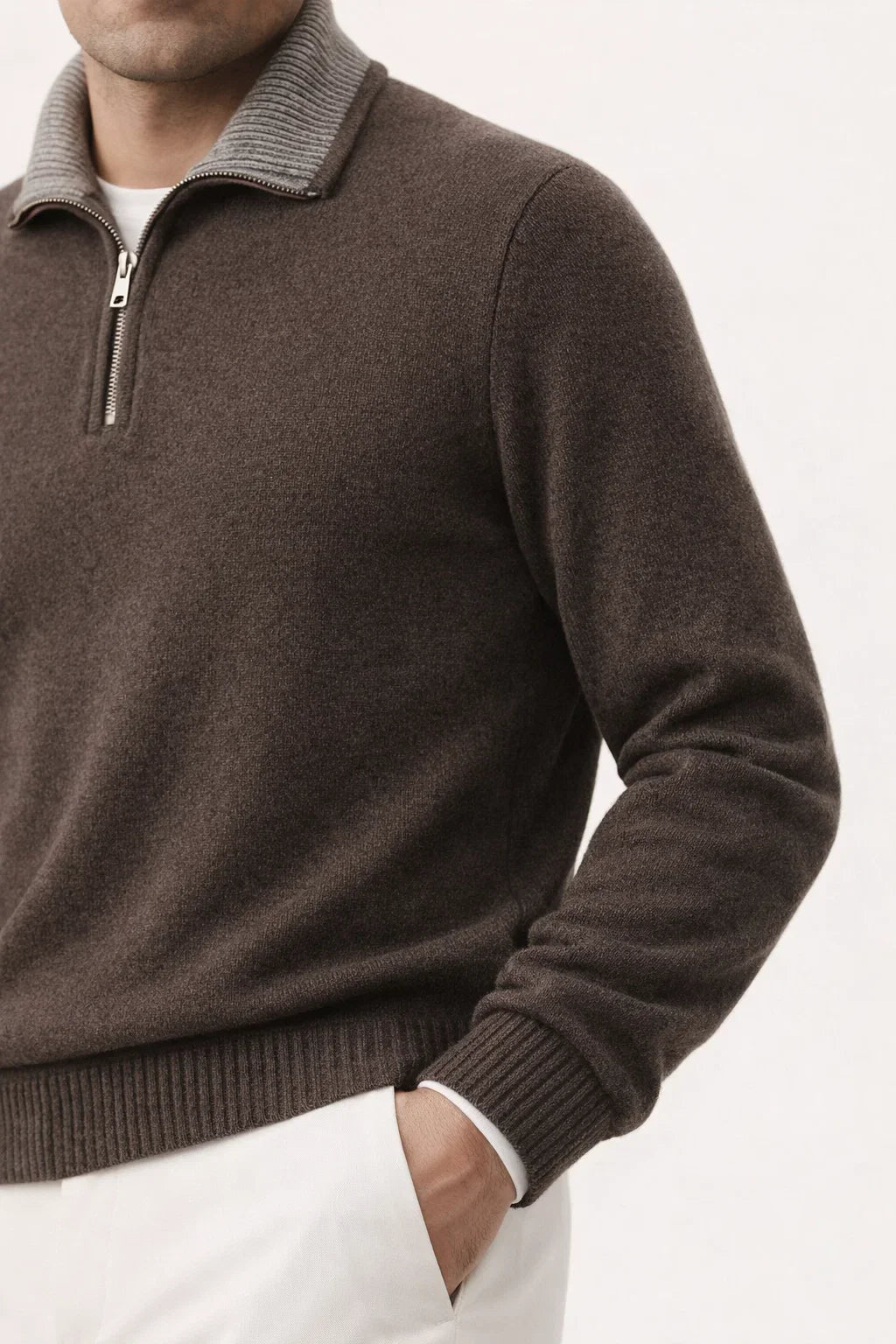 Leonard Zip Up Brown